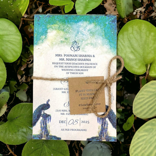 KL2139 Plantable Seed Paper Wedding Card - Kalash Cards