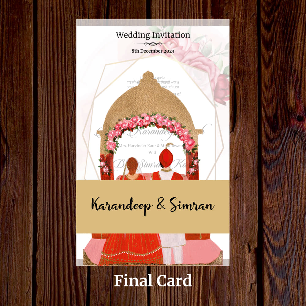 KL2106-2 Translucent Cover Luxury Wedding Card - Kalash Cards