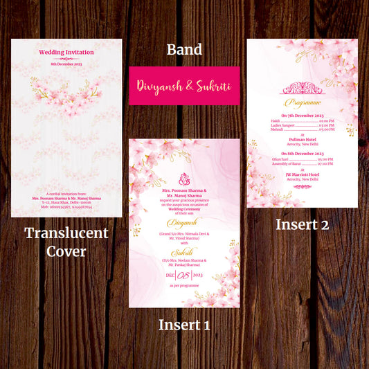 KL2120 Translucent Cover Luxury Wedding Card - Kalash Cards