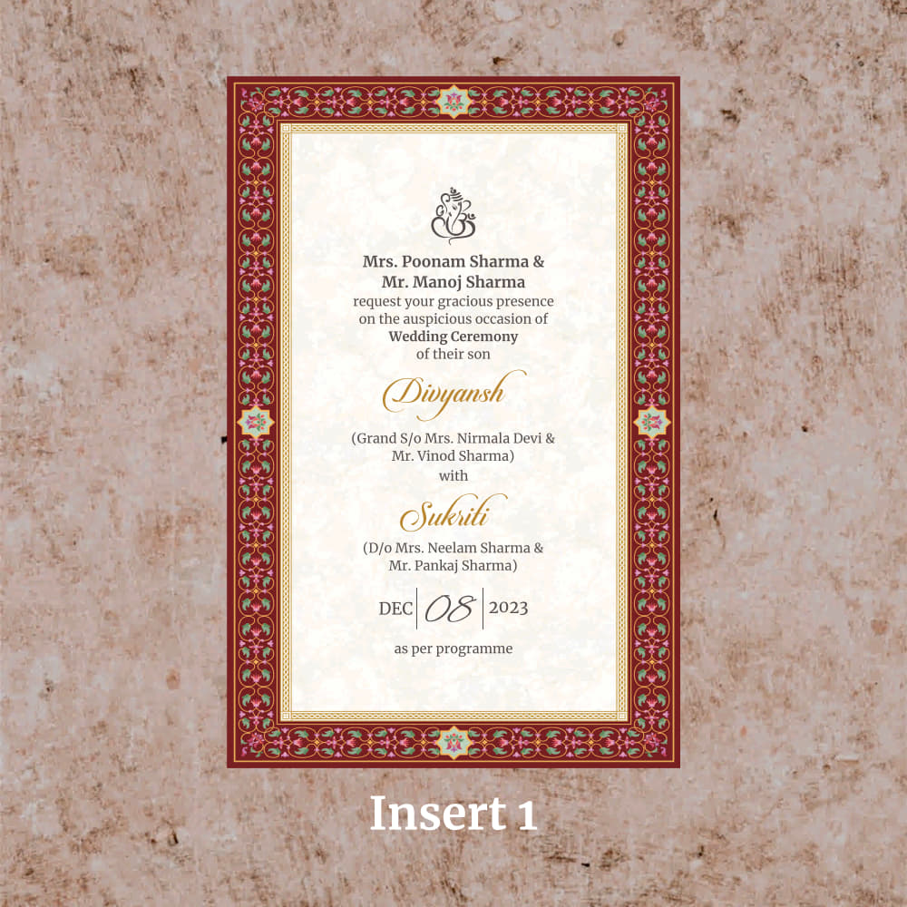 KL2123 Translucent Cover Luxury Wedding Card - Kalash Cards