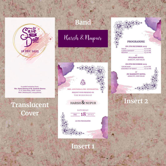 KL2099 Translucent Cover Luxury Wedding Card - Kalash Cards