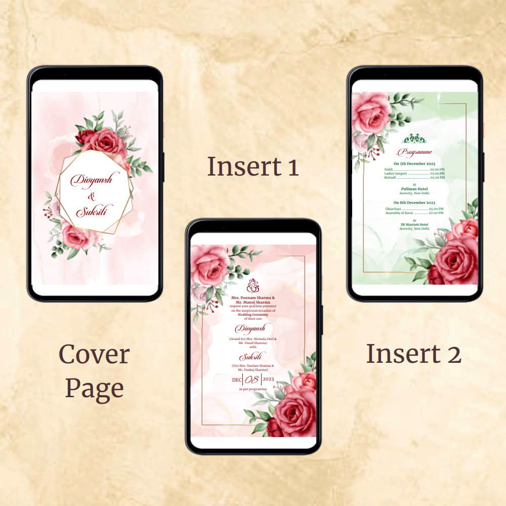 KL2106 Digital Wedding PDF Ecard - Kalash Cards
