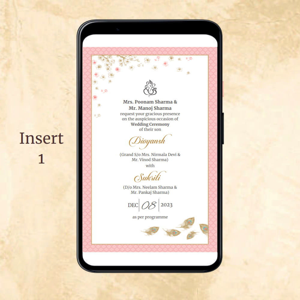 KL2124 Digital Wedding PDF Ecard - Kalash Cards