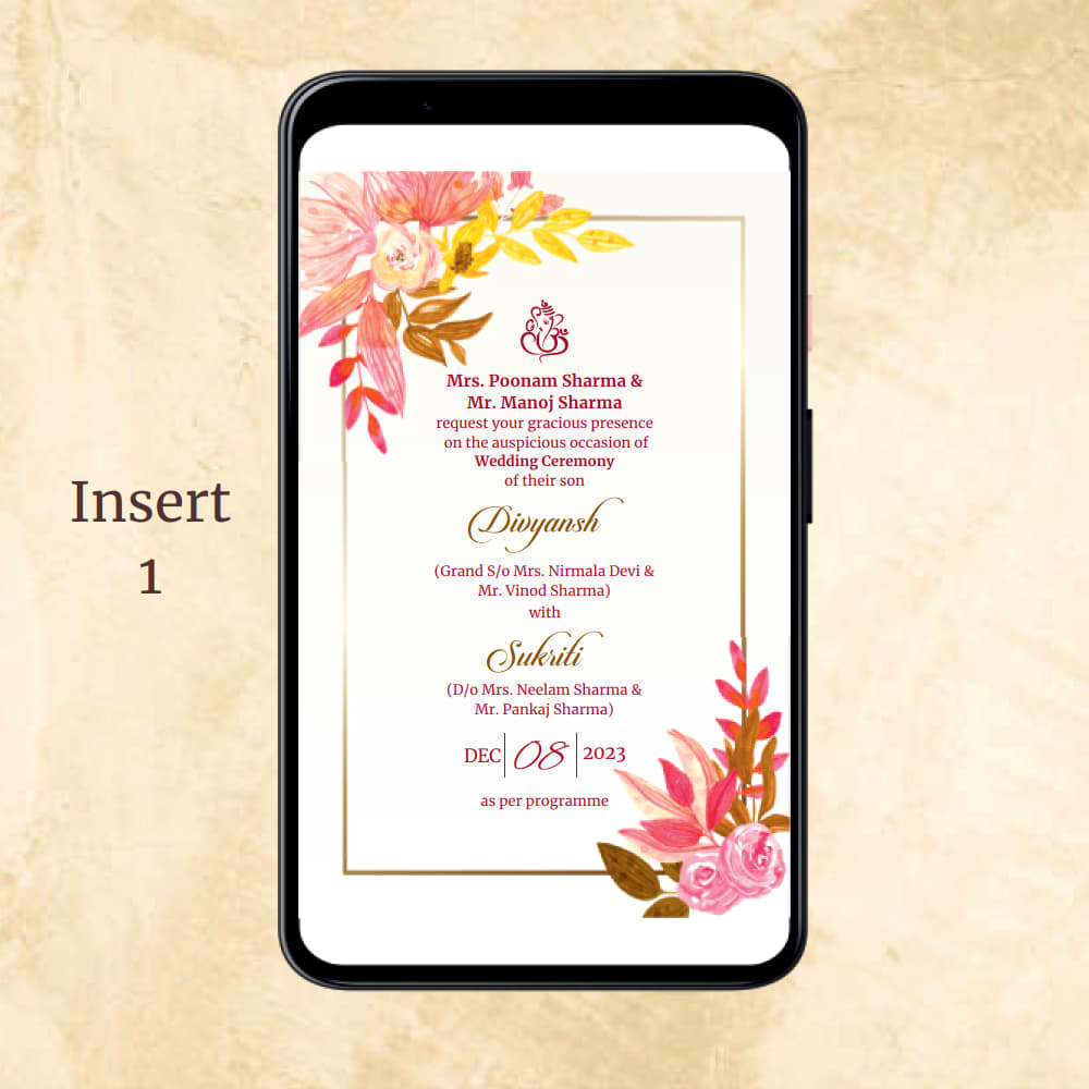 KL2125 Digital Wedding PDF Ecard - Kalash Cards