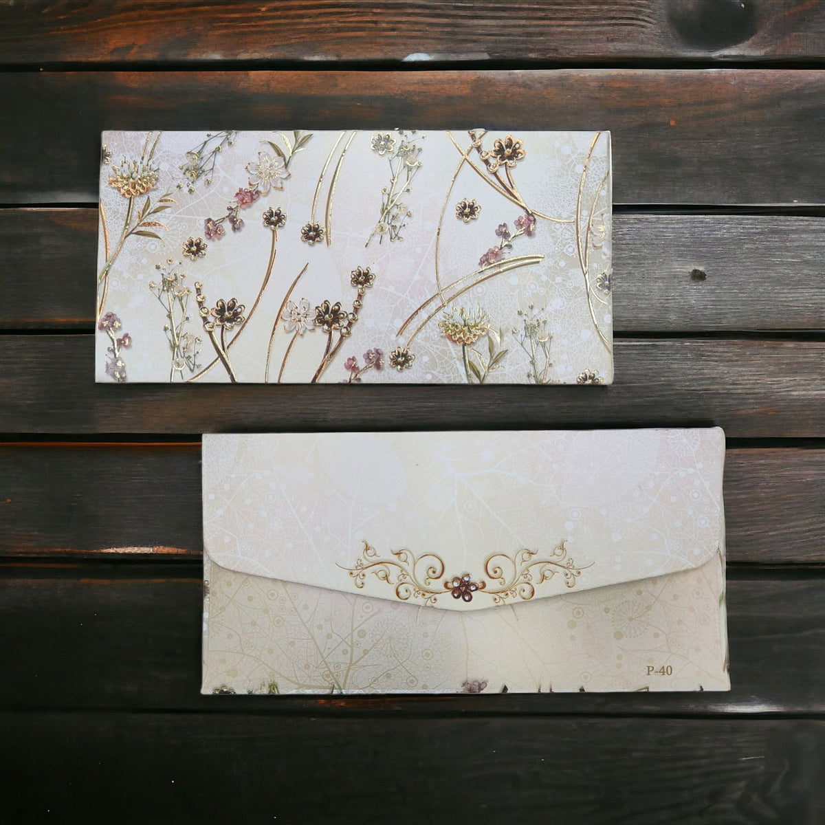 Floral Gold Foil Shagun Envelope