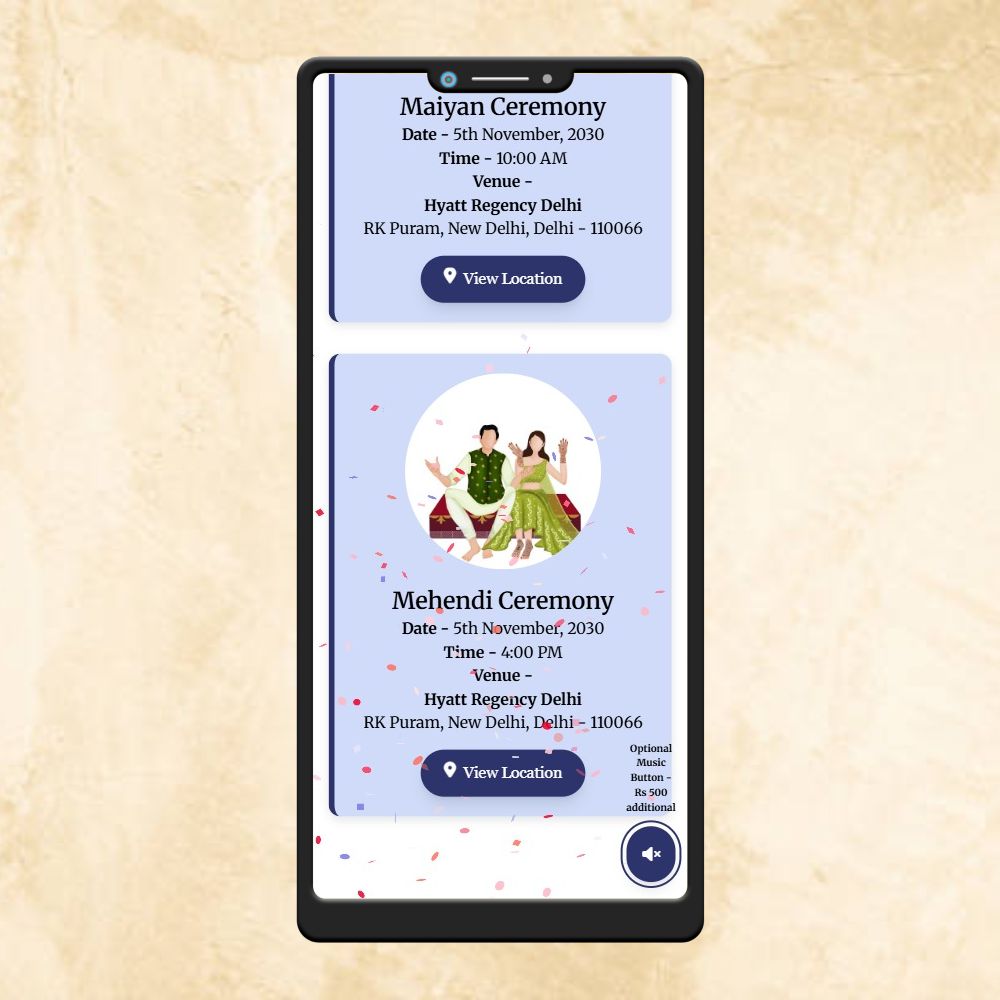 KL3 Punjabu Wedding Website with Countdown, Couple Photo, Program Details, Venue Map & More-Kalash Cards