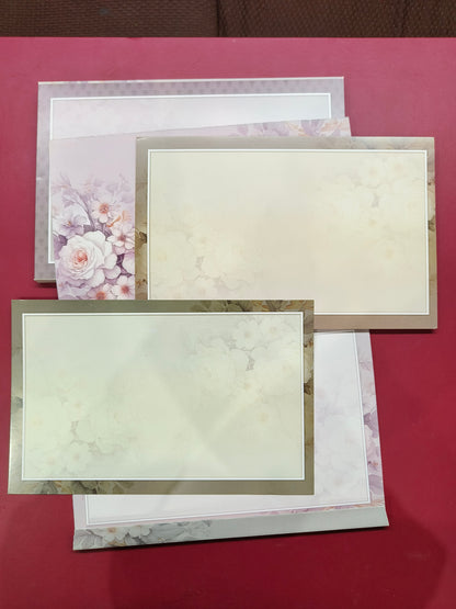 KLB689 Floral Design Semi Box Paper Wedding Card with Couple Name Acrylic Mirror-Kalash Cards