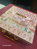 KL9007 Floral Design Luxury Gift Box with 2 Printed Page Cards (4 Jars)-Kalash Cards
