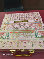 KL9007 Floral Design Luxury Gift Box with 2 Printed Page Cards (4 Jars)-Kalash Cards