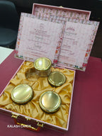 KL9007 Floral Design Luxury Gift Box with 2 Printed Page Cards (4 Jars)-Kalash Cards