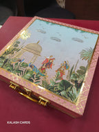 KL9011 Traditional Design Luxury Gift Box with 2 Printed Page Cards (4 Jars)-Kalash Cards