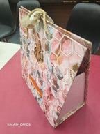 KL9017 Traditional Design Hand Bag Style Luxury Gift Box with 2 Printed Page Cards (2 Jars)-Kalash Cards