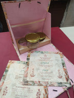 KL9017 Traditional Design Hand Bag Style Luxury Gift Box with 2 Printed Page Cards (2 Jars)-Kalash Cards