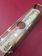KL28 Floral Design Premium Gold Foil Paper Scroll Wedding Card with Luxury Transparent Glass Metal Box-Kalash Cards