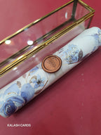 KL29 Floral Sikh Wedding Design Premium Gold Foil Paper Scroll Wedding Card with Luxury Transparent Glass Metal Box-Kalash Cards