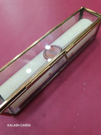 KL30 Royal Elephant Design Premium Gold Foil Paper Scroll Wedding Card with Luxury Transparent Glass Metal Box-Kalash Cards