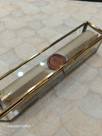 KL31 Royal Arch Elephant Design Premium Gold Foil Paper Scroll Wedding Card with Luxury Transparent Glass Metal Box-Kalash Cards