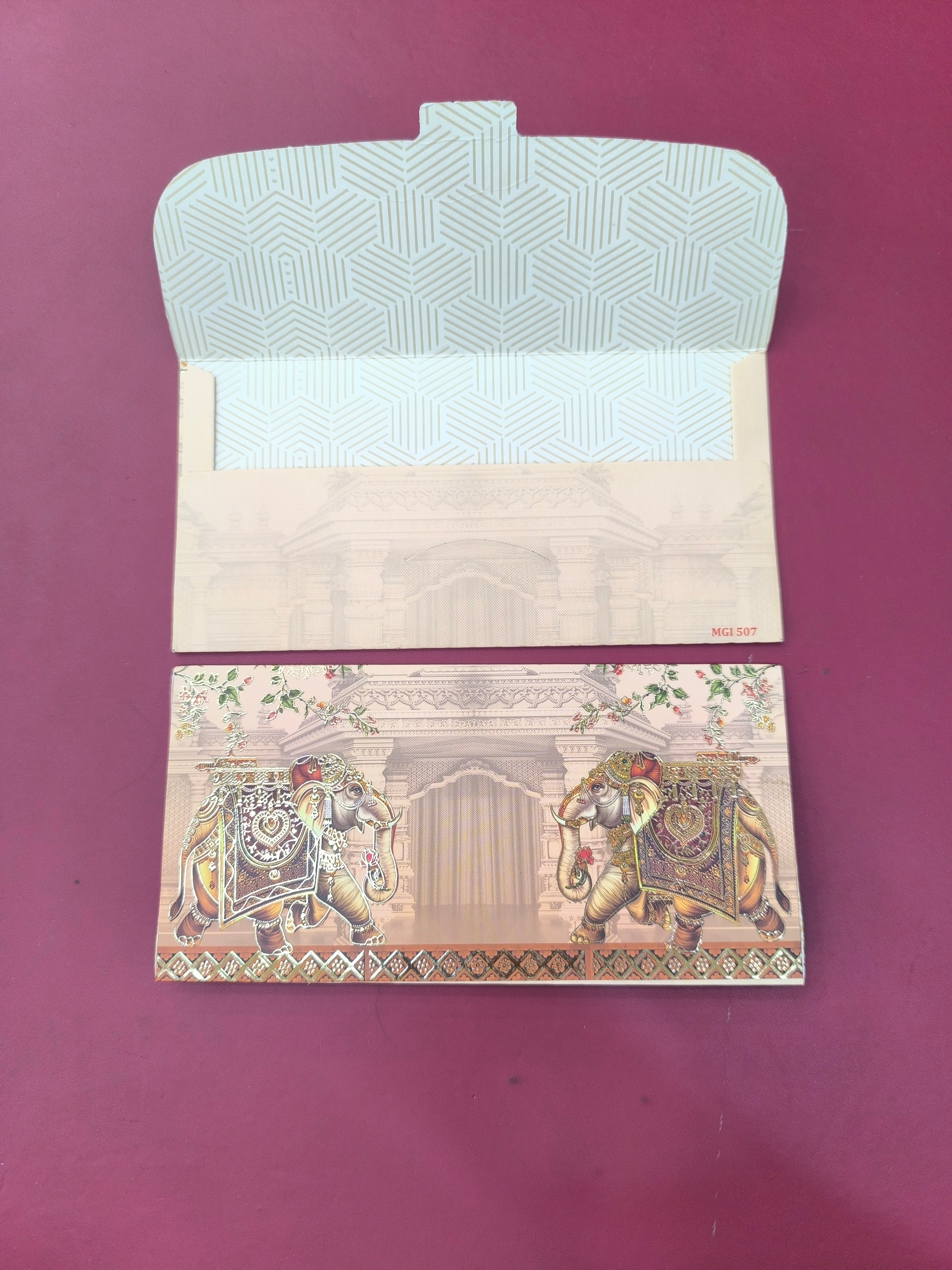 KL84 Premium Gold Foil Designer Shagun Money Envelopes (Pack of 50)-Kalash Cards