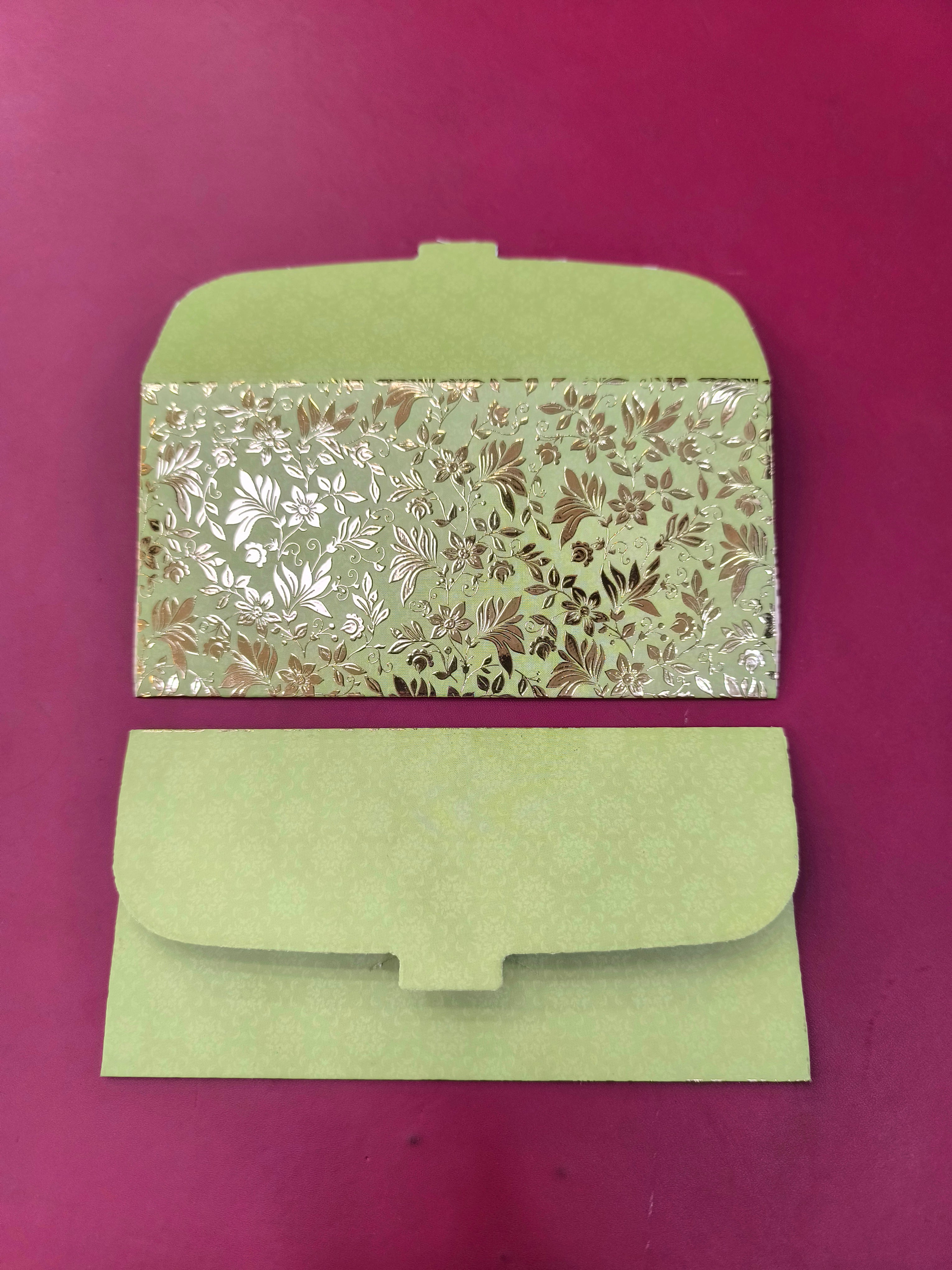 KL82 Premium Gold Foil Designer Shagun Money Envelopes (Pack of 50)-Kalash Cards