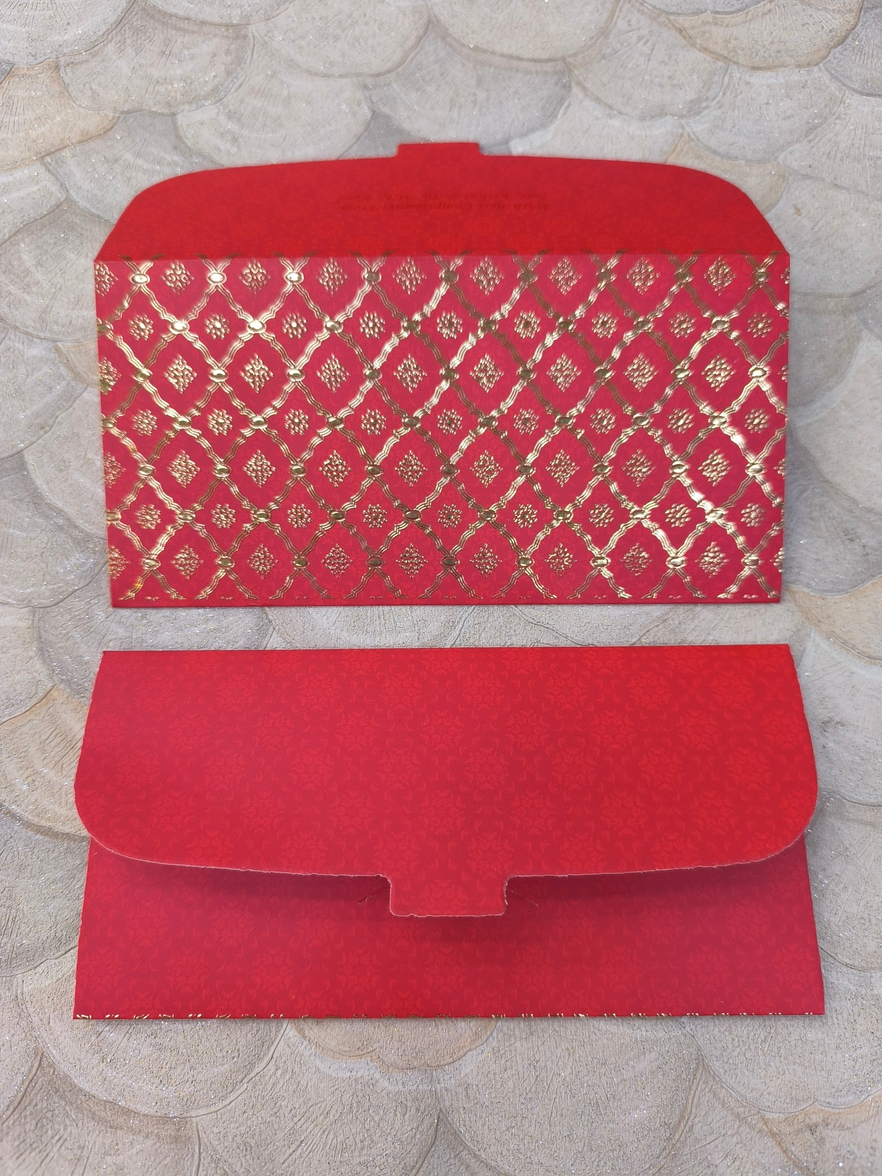 KL85 Premium Gold Foil Designer Shagun Money Envelopes (Pack of 50)-Kalash Cards