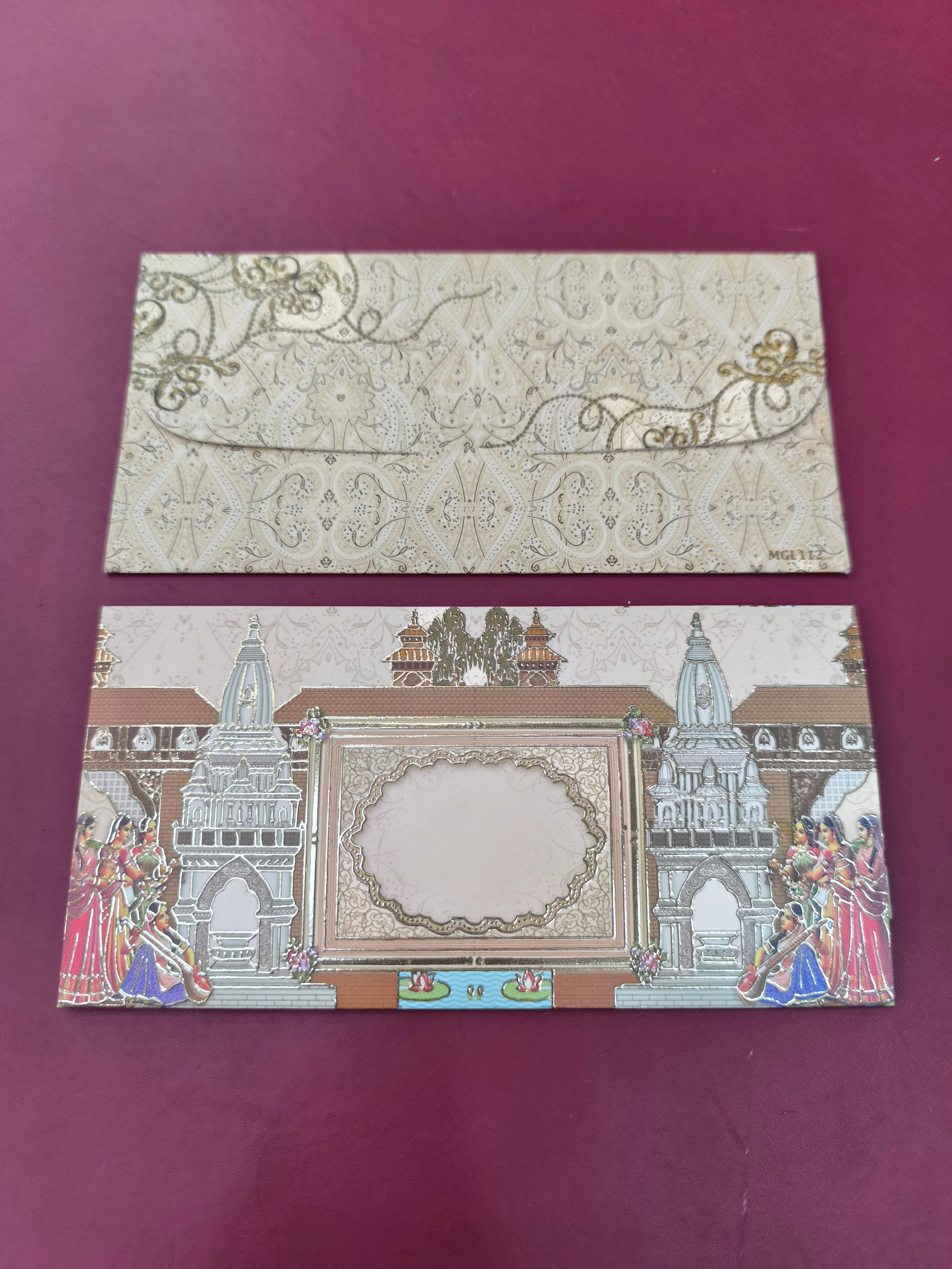 KL90 Premium Gold Foil Designer Shagun Money Envelopes (Pack of 50)-Kalash Cards