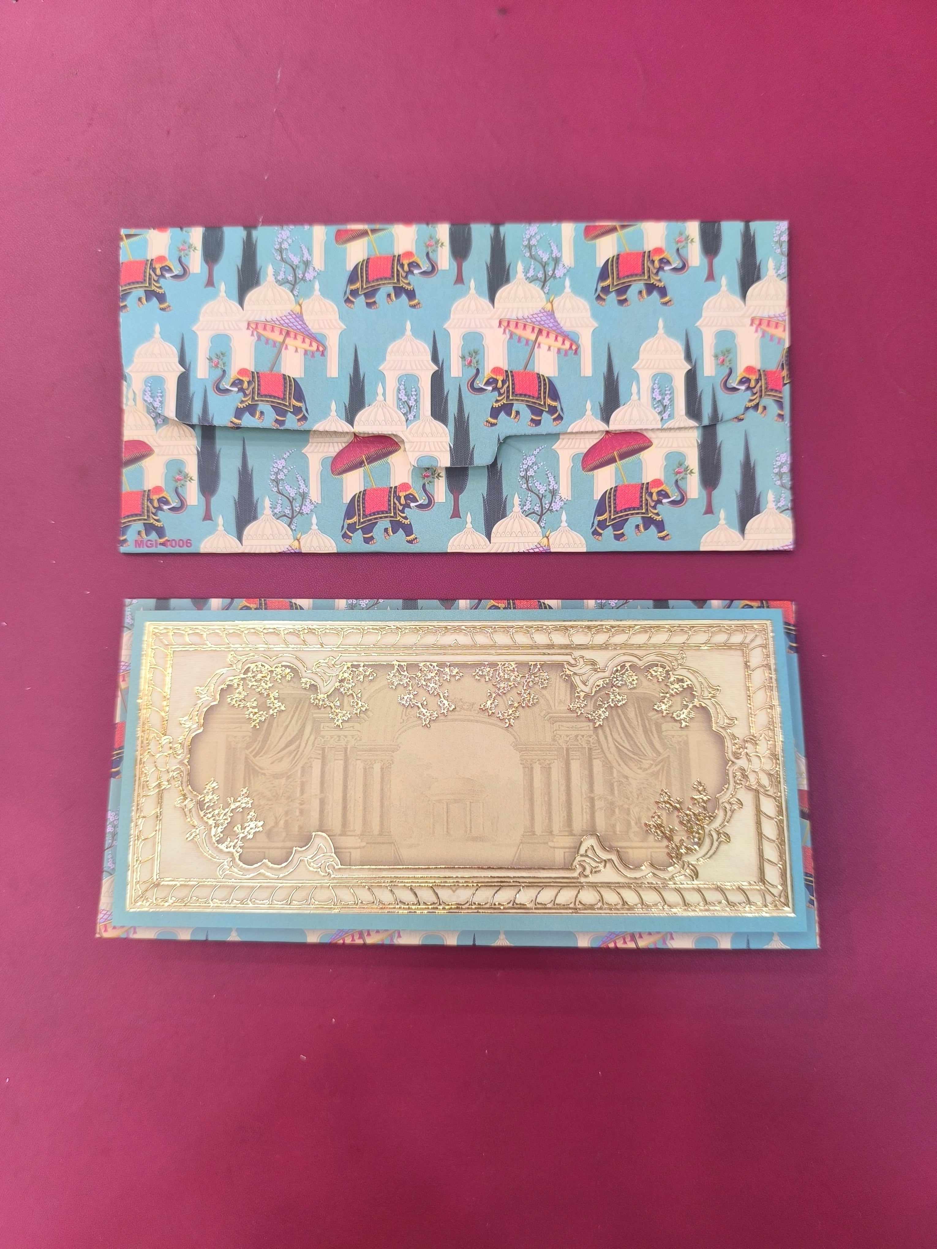 KL87 Premium Gold Foil Designer Shagun Money Envelopes (Pack of 50)-Kalash Cards