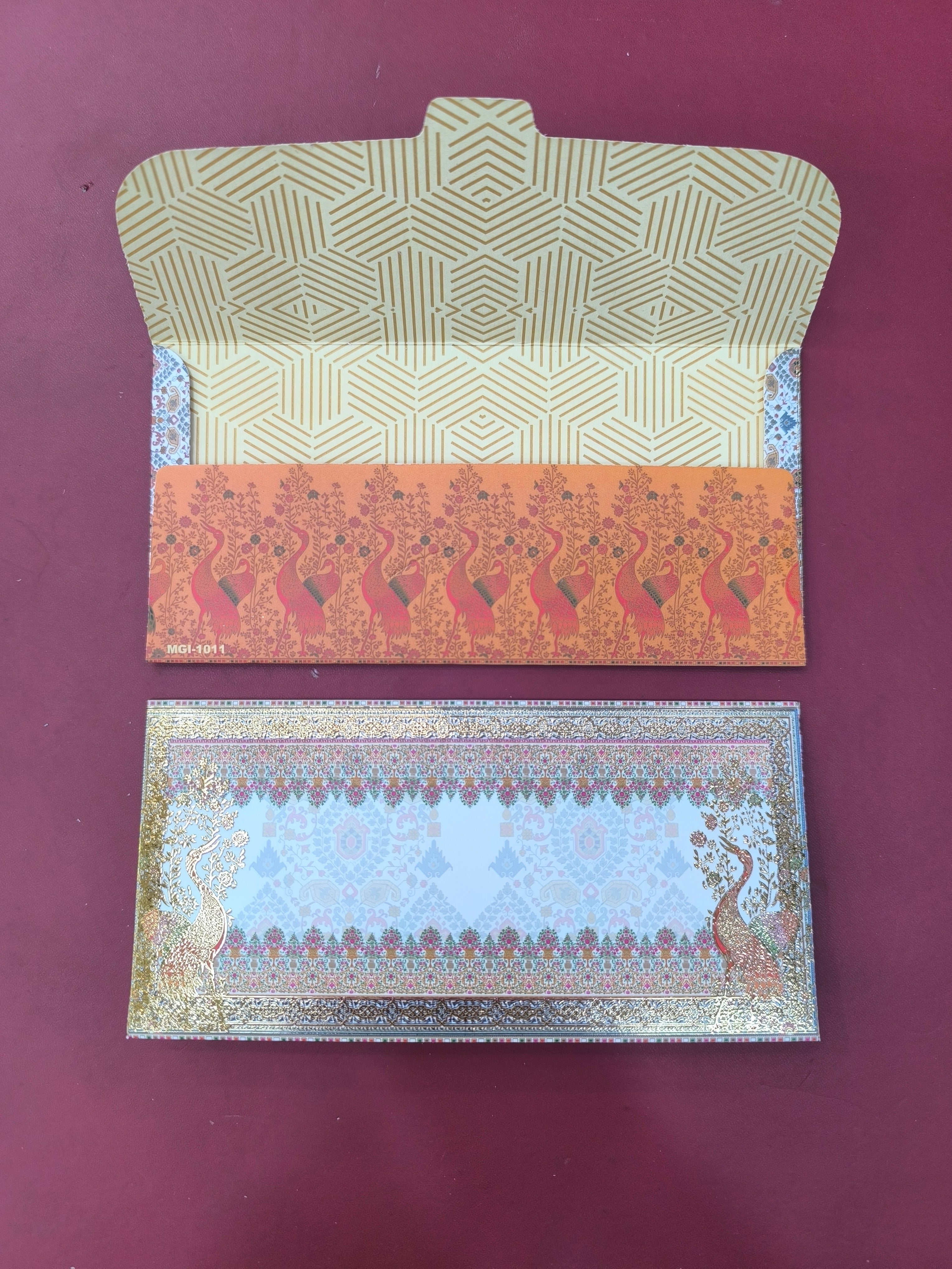 KL91 Premium Gold Foil Designer Shagun Money Envelopes (Pack of 50)-Kalash Cards