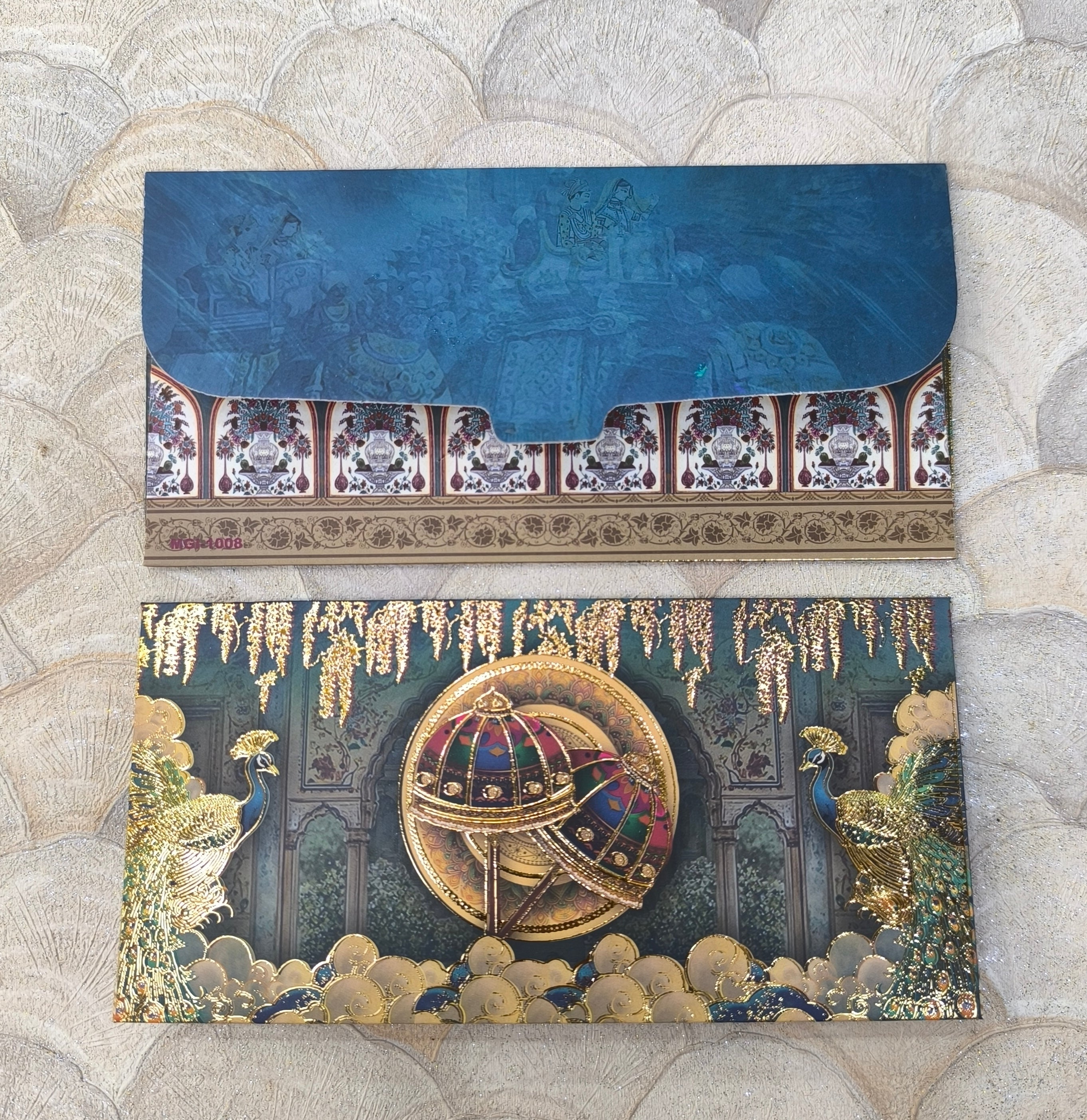 KL93 Premium Gold Foil Designer Shagun Money Envelopes (Pack of 50)-Kalash Cards