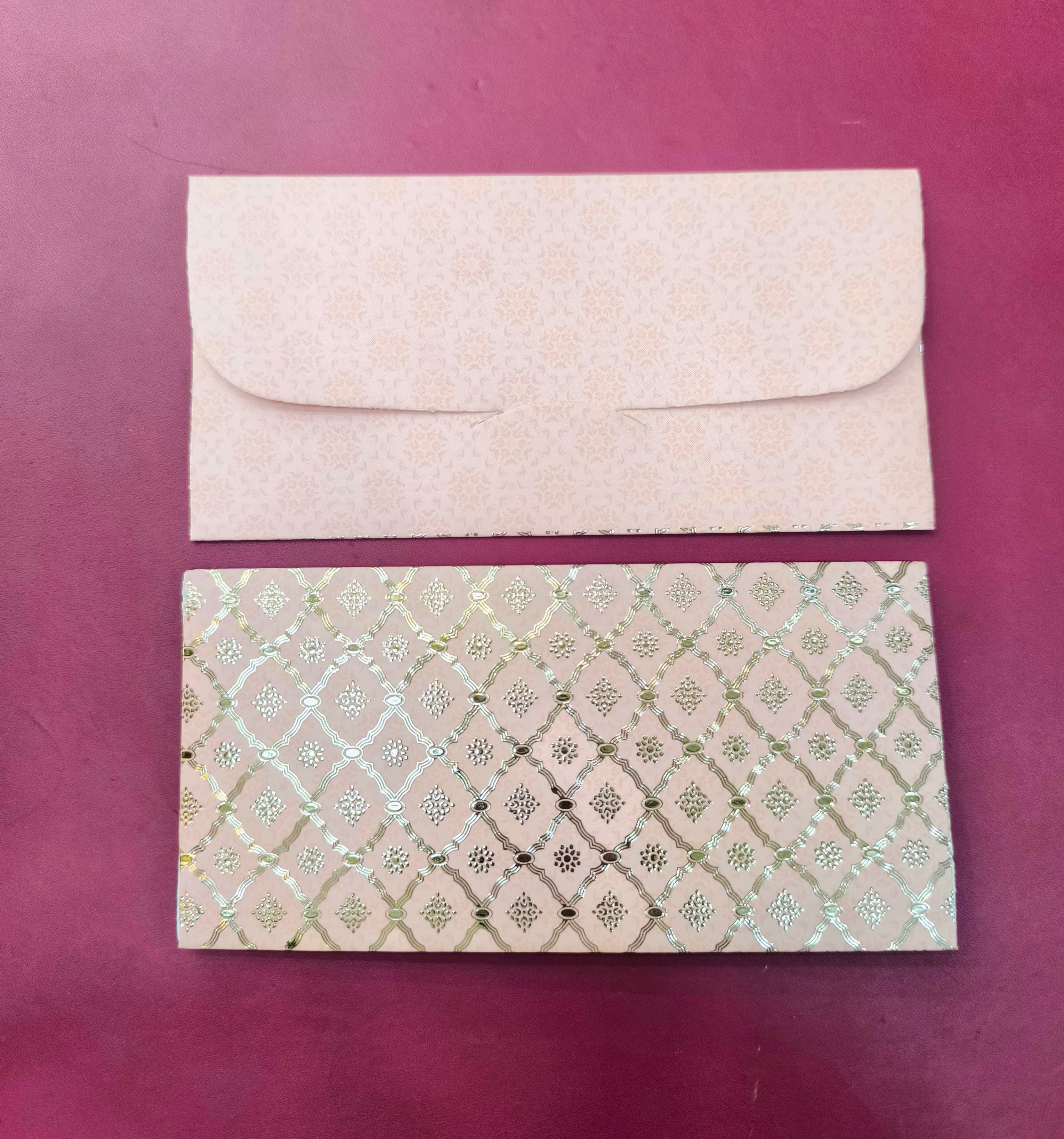 KL83 Premium Gold Foil Designer Shagun Money Envelopes (Pack of 50)-Kalash Cards