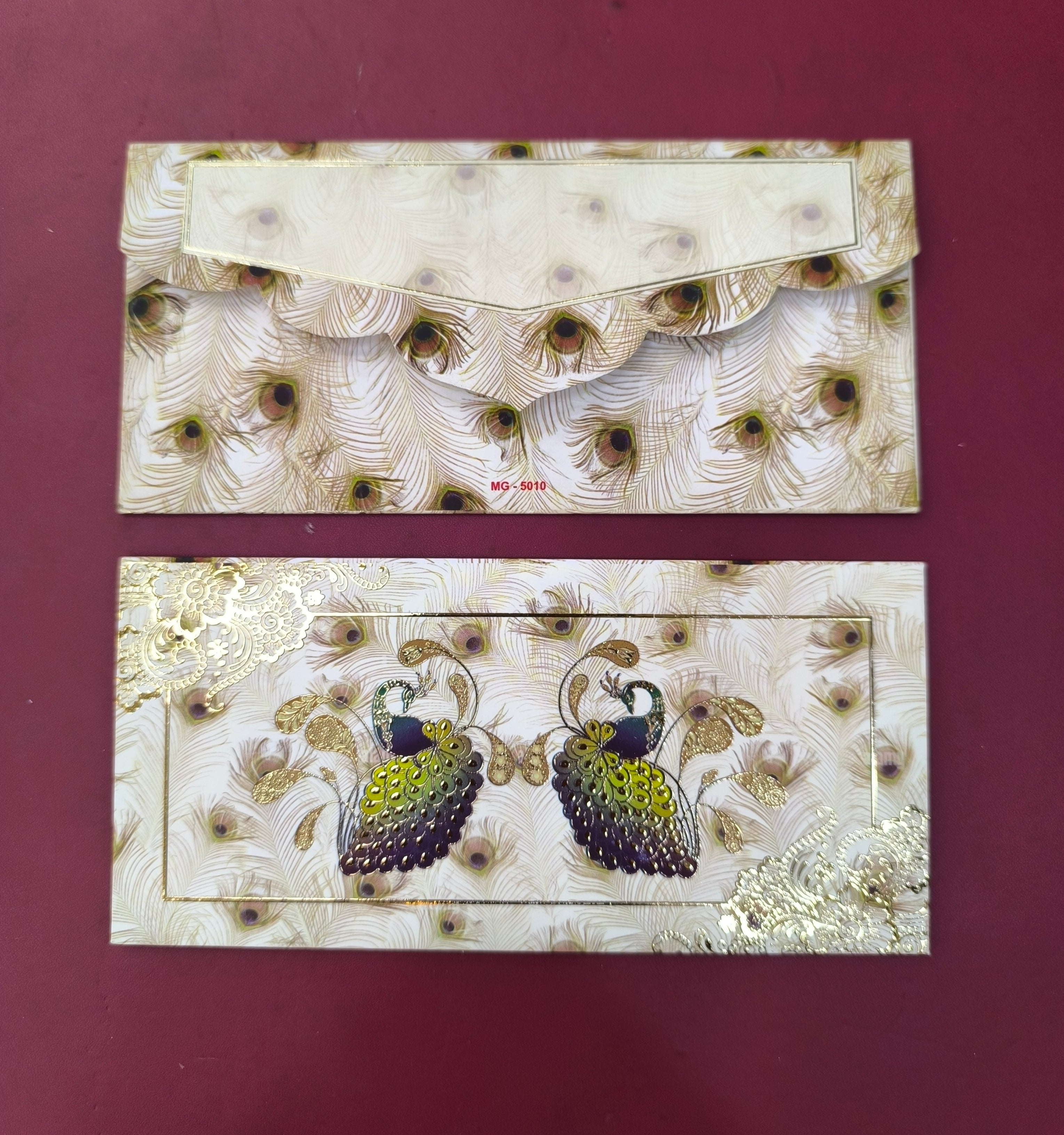 KL73 Premium Gold Foil Designer Shagun Money Envelopes (Pack of 50)-Kalash Cards