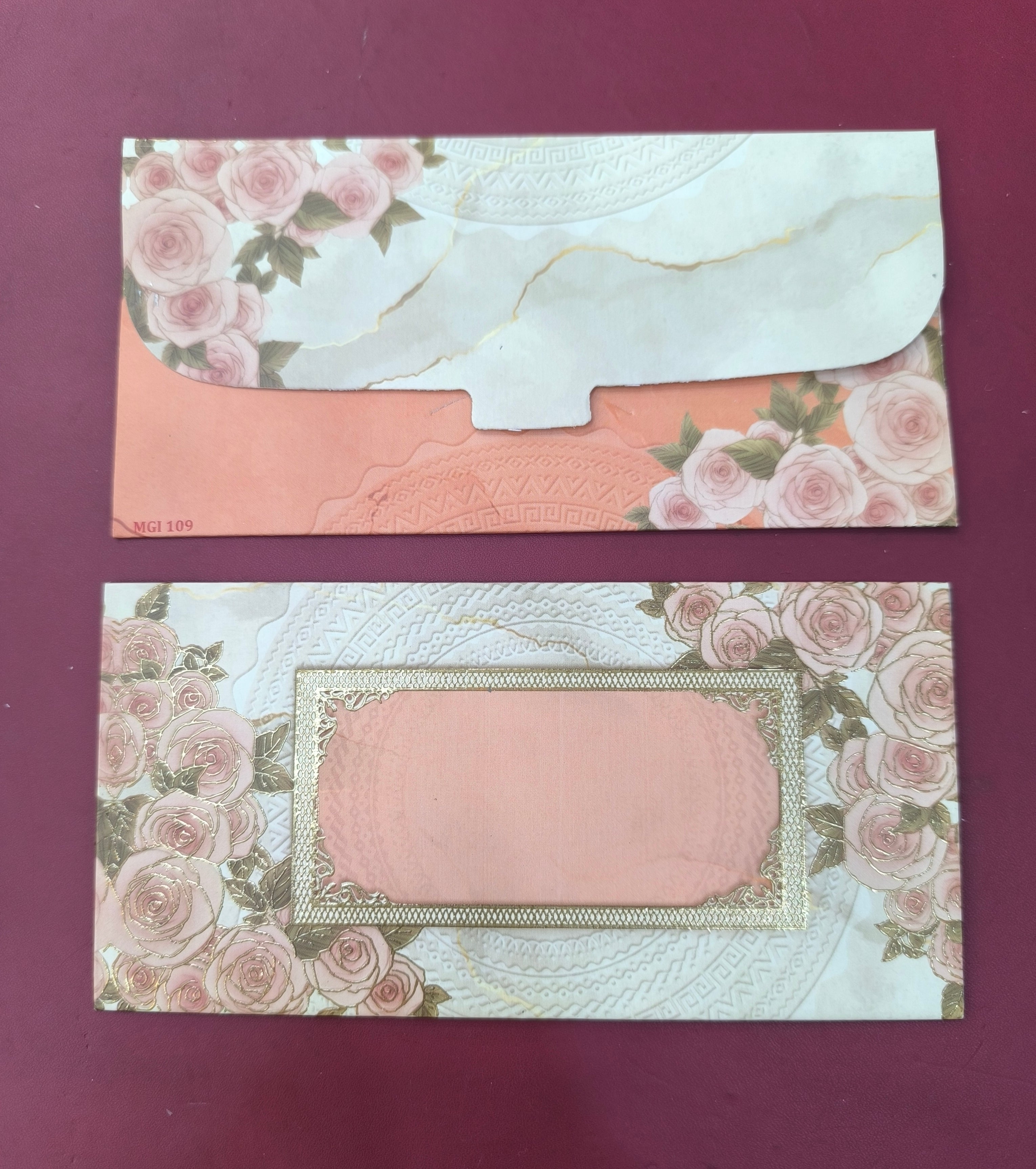 KL86 Premium Gold Foil Designer Shagun Money Envelopes (Pack of 50)-Kalash Cards