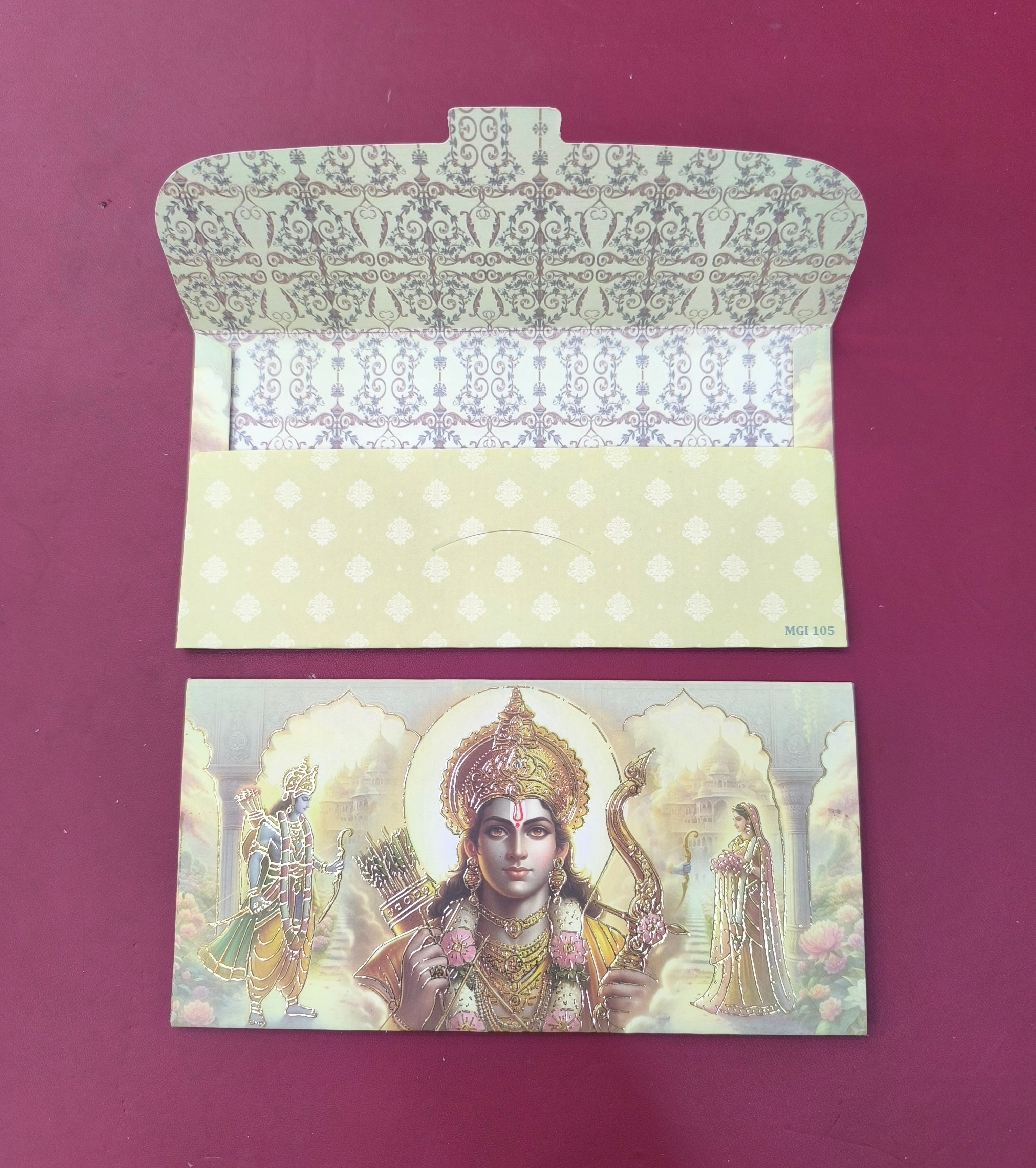 KL77 Premium Gold Foil Designer Shagun Money Envelopes (Pack of 50)-Kalash Cards