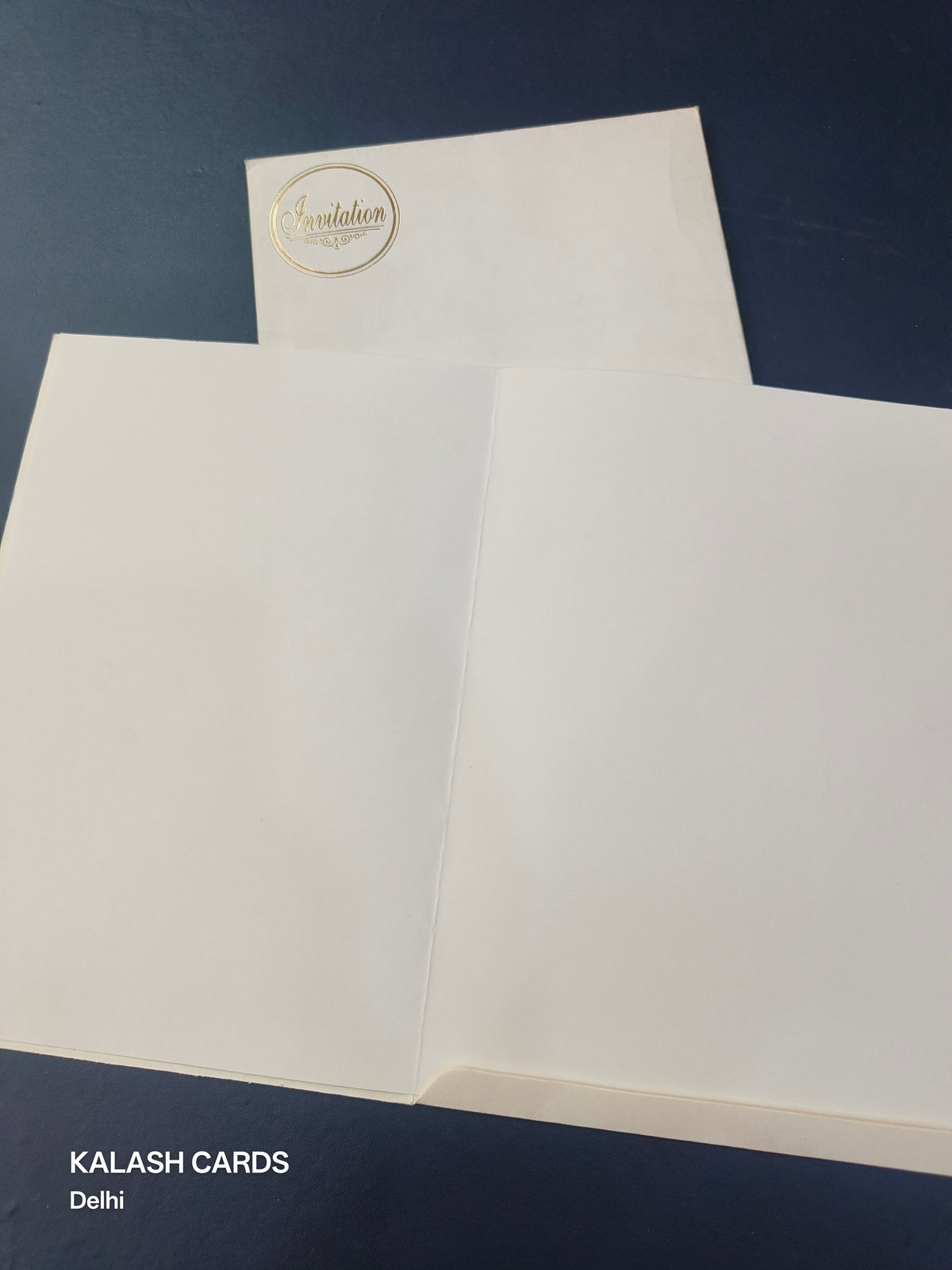 KL0108 Invitation Frame Design Embossed Paper Wedding Card with 2 Inserts and Envelope-Kalash Cards