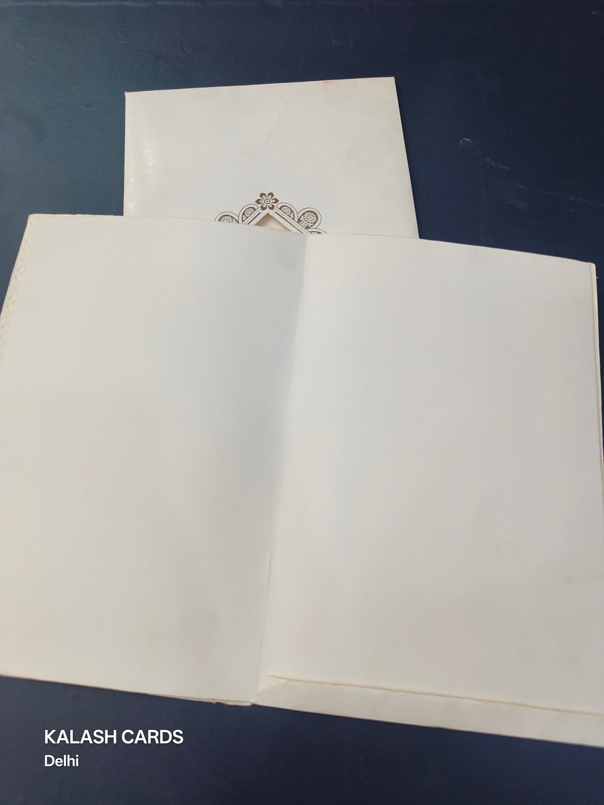 KL0119 Embossed Paper Wedding Card with 2 Inserts and Envelope-Kalash Cards