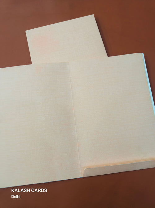 KL0229 Semi Box Paper Wedding Card (2 Page)-Kalash Cards