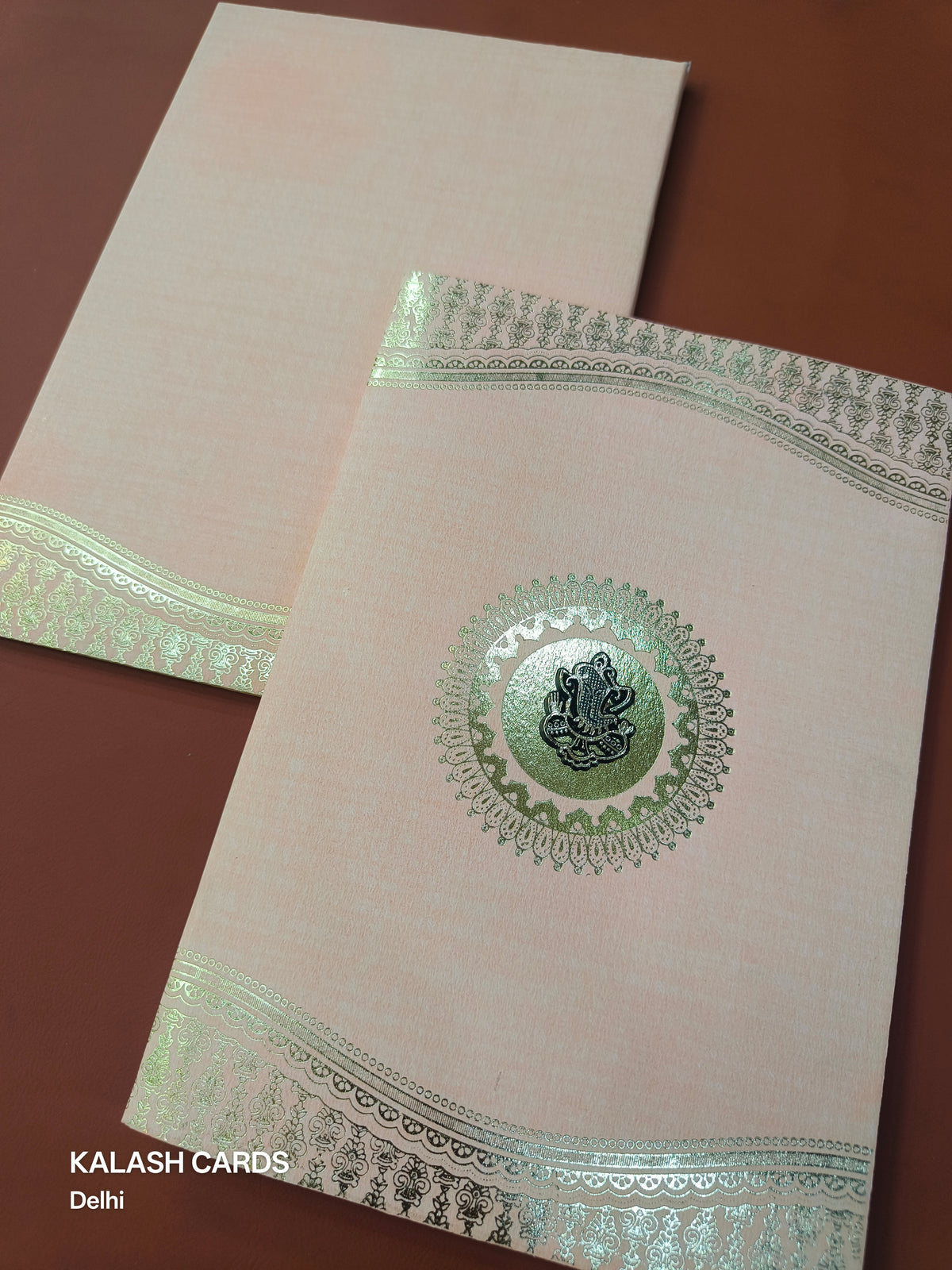 KL0229 Semi Box Paper Wedding Card (2 Page)-Kalash Cards