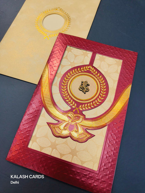 KL0234 Gathbandhan Design Laser Cut Paper Wedding Card (2 Page)-Kalash Cards