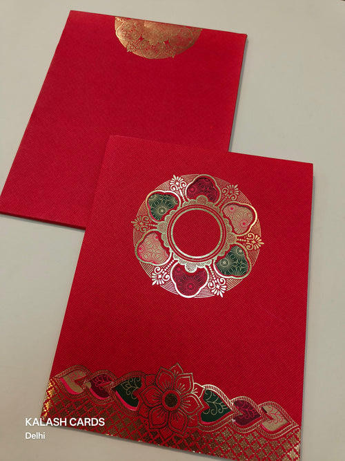 KL0269 Traditional Design Laser Cut Semi Box Wedding Card (2 Page)-Kalash Cards