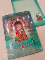 KL0640 Raja Rani Design Semi Box Paper Wedding Card (2 Page)-Kalash Cards