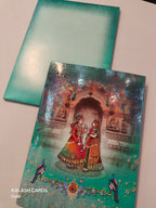 KL0640 Raja Rani Design Semi Box Paper Wedding Card (2 Page)-Kalash Cards