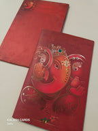 KL0712 Semi Box Paper Wedding Card with 2 Inserts and Envelope-Kalash Cards