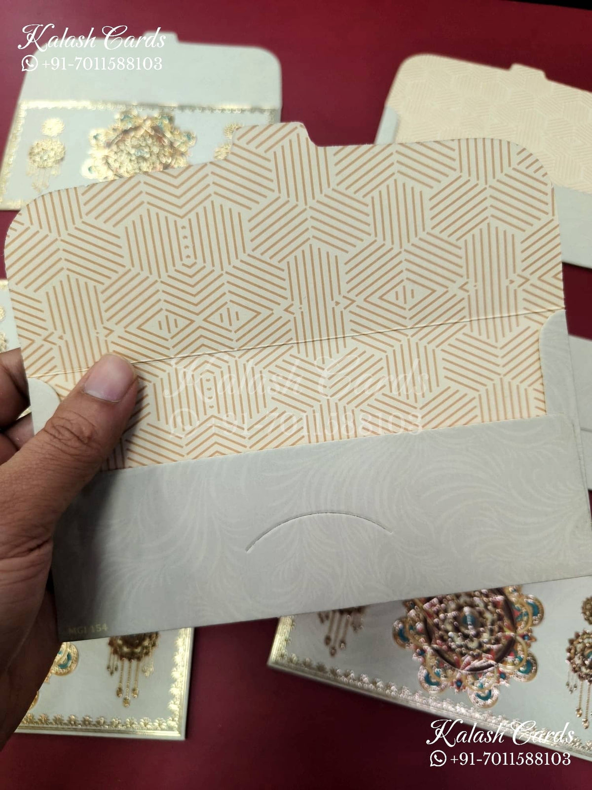 KL075E Premium 3D Gold Foil Designer Shagun Money Envelopes
