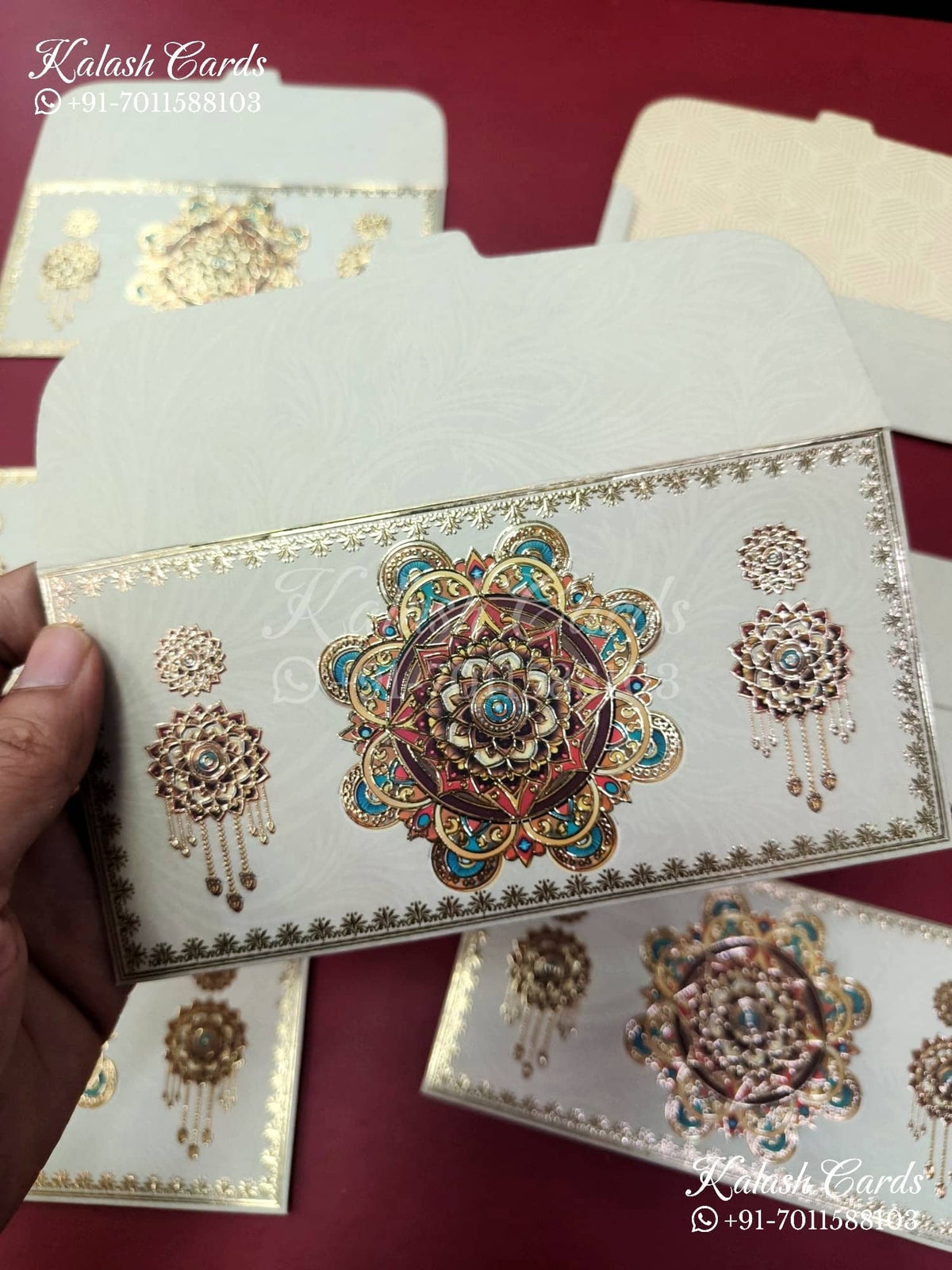 KL075E Premium 3D Gold Foil Designer Shagun Money Envelopes