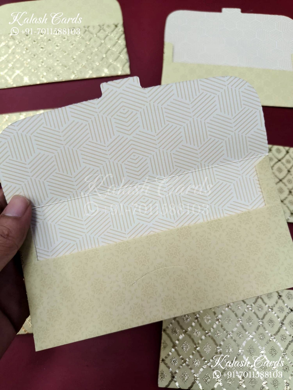 KL080E Premium 3D Gold Foil Designer Shagun Money Envelopes