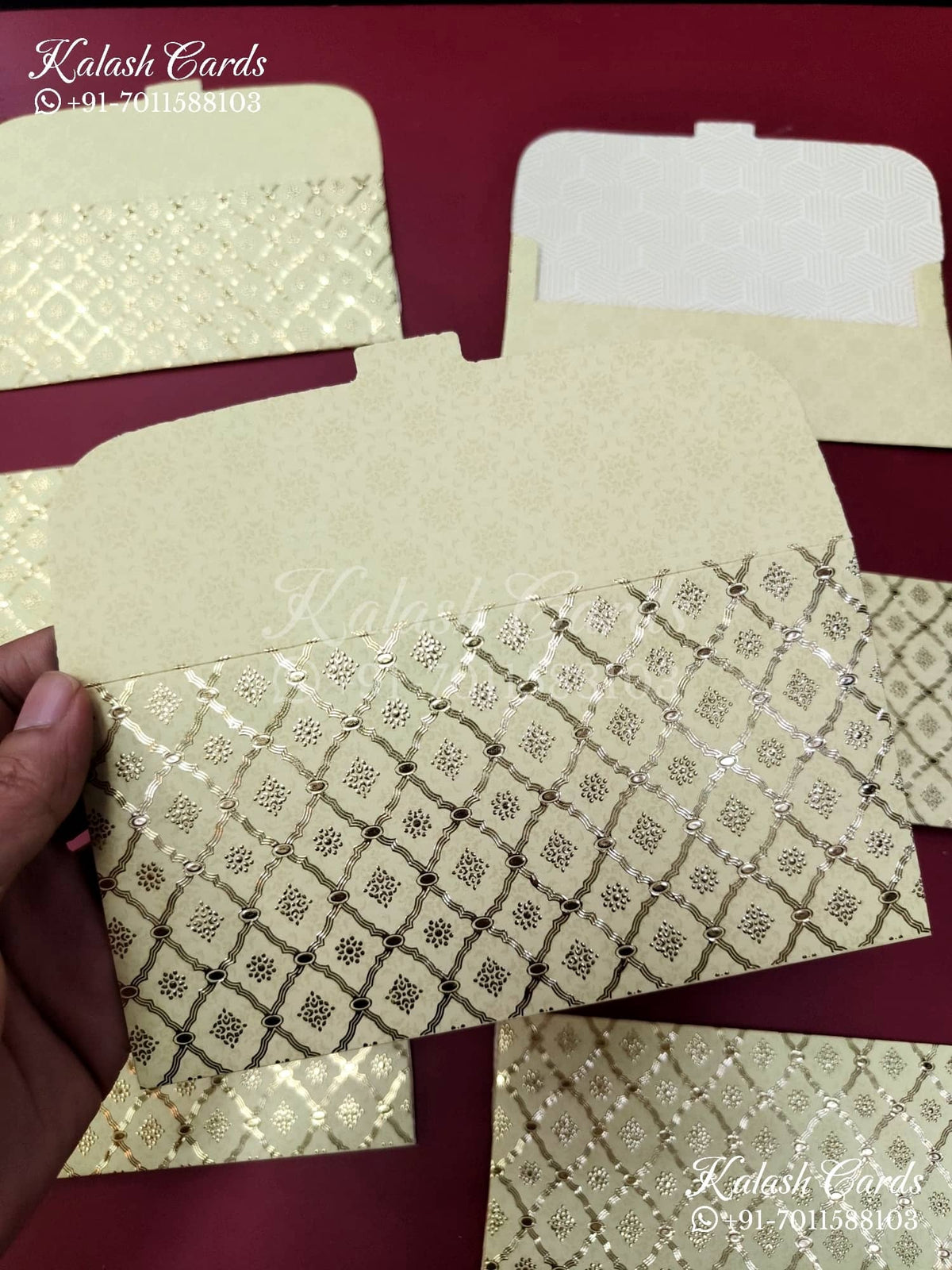 KL080E Premium 3D Gold Foil Designer Shagun Money Envelopes