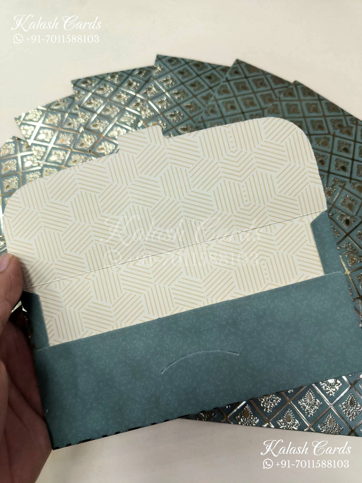 KL081E Premium 3D Gold Foil Designer Shagun Money Envelopes