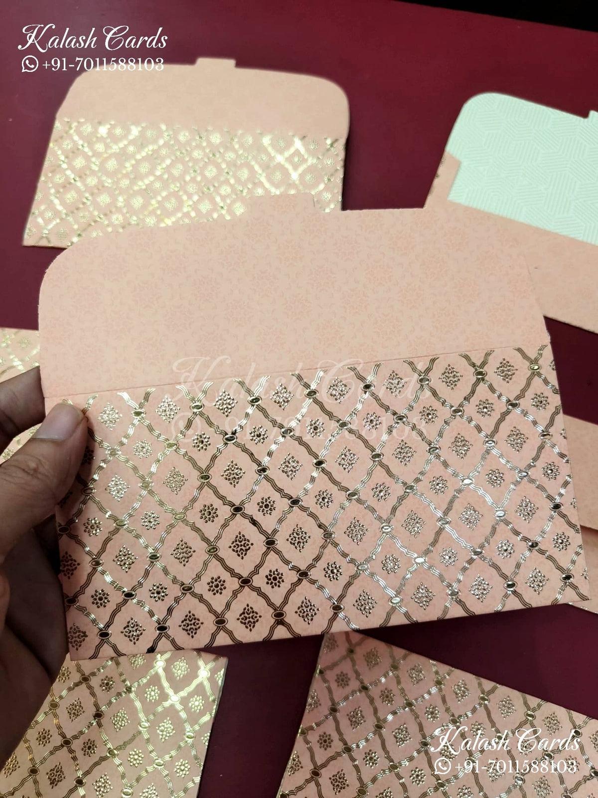 KL083E Premium 3D Gold Foil Designer Shagun Money Envelopes