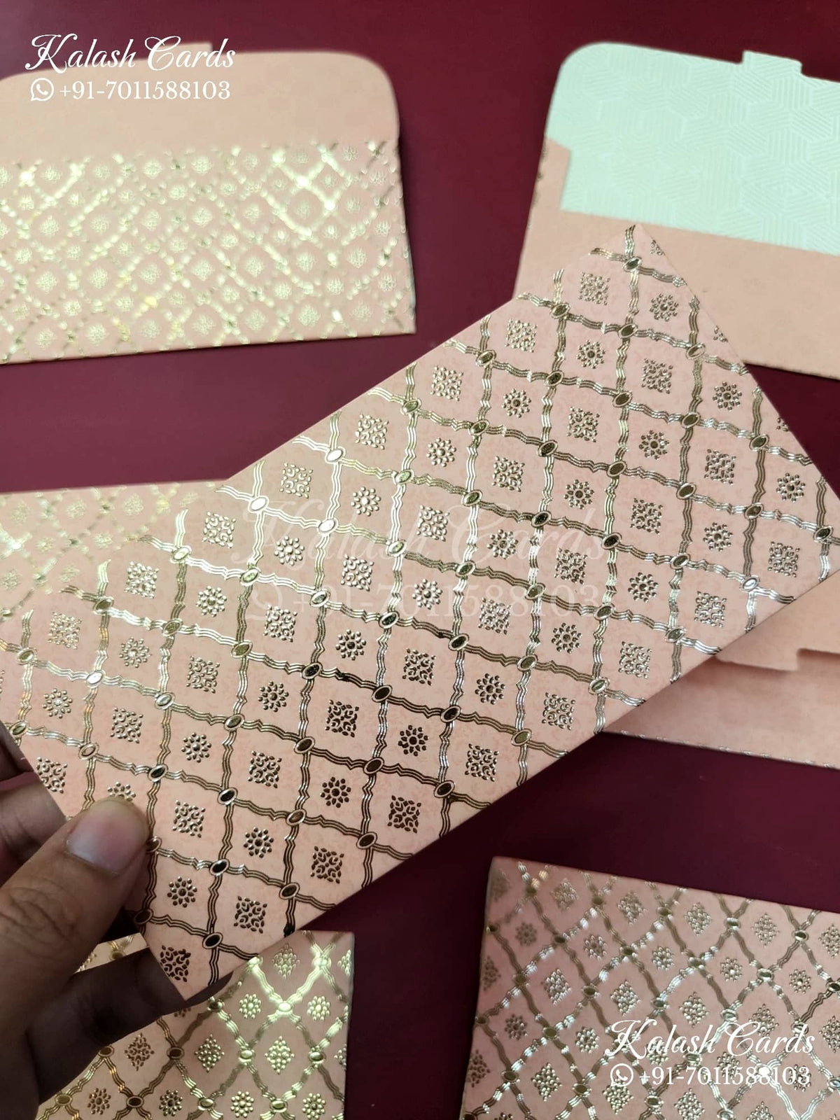 KL083E Premium 3D Gold Foil Designer Shagun Money Envelopes