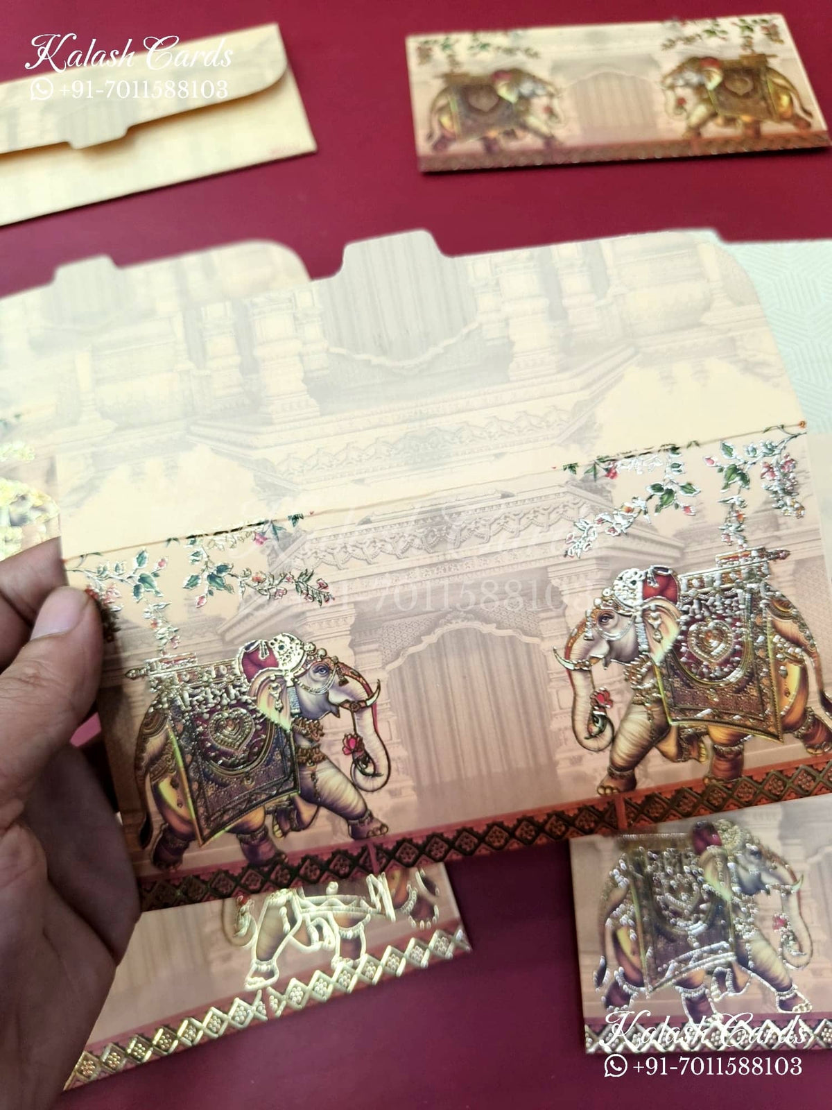 KL084E Premium 3D Gold Foil Designer Shagun Money Envelopes
