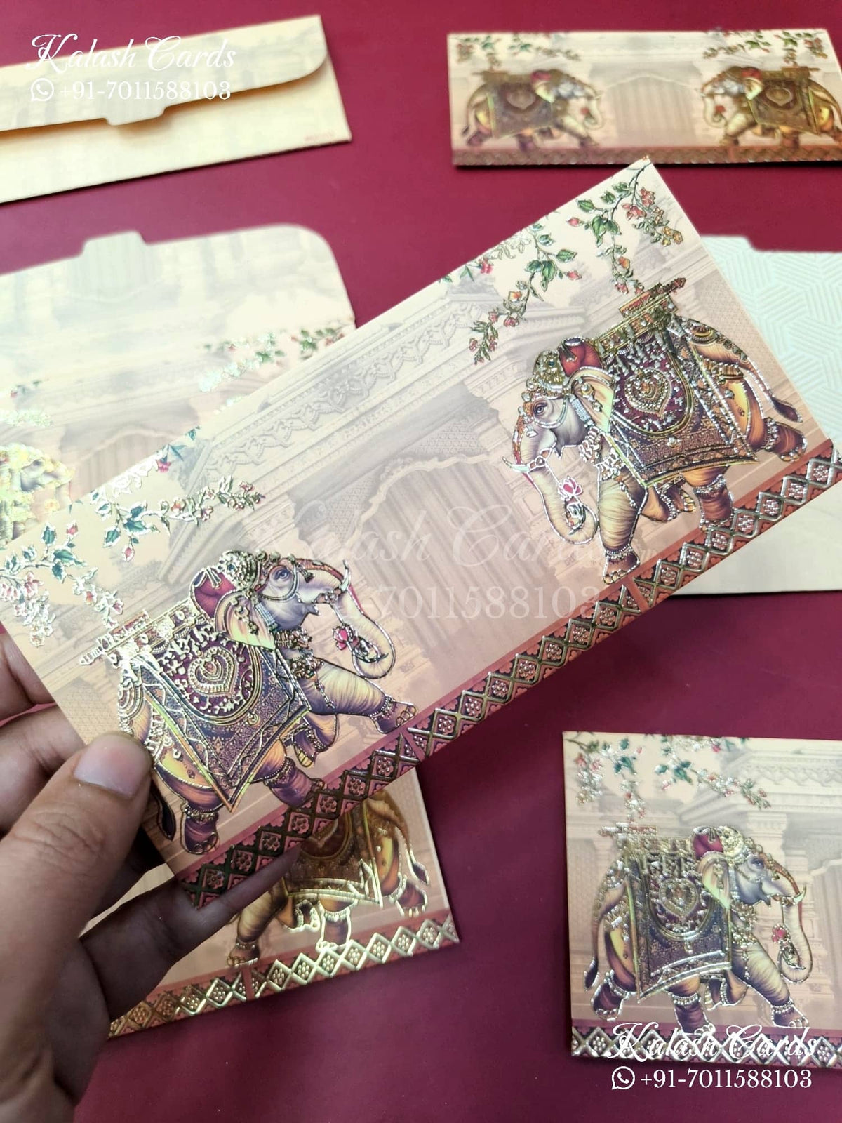 KL084E Premium 3D Gold Foil Designer Shagun Money Envelopes